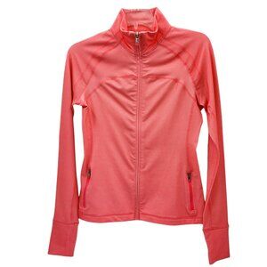 GapBody Pink Striped Full-Zip Jacket Womens S Polyester/Spandex